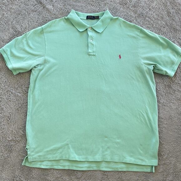 Polo Ralph Lauren Men’s Polo Shirt Short Sleeve 3XLT Tall Blue Green Lot of Two - Picture 7 of 11